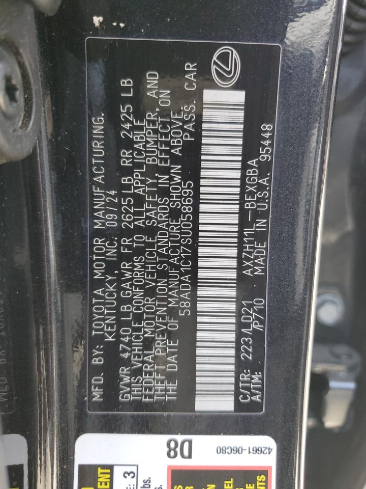 2025 Lexus Es 300H Base VIN: 58ADA1C17SU058695 Lot: 68455975