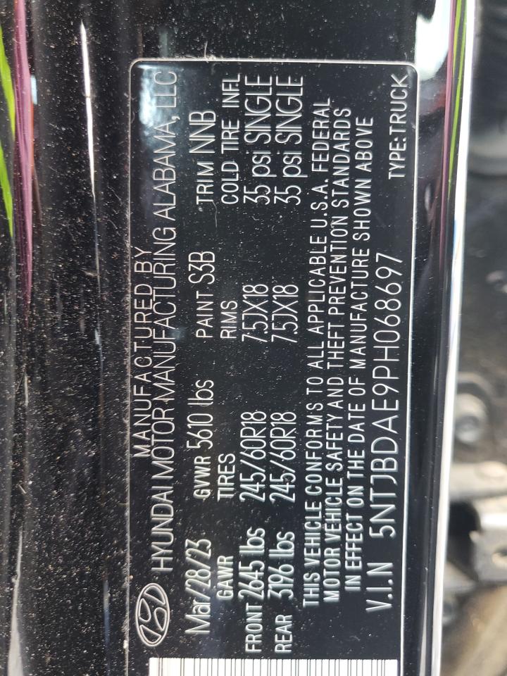 2023 Hyundai Santa Cruz Sel VIN: 5NTJBDAE9PH068697 Lot: 69966915