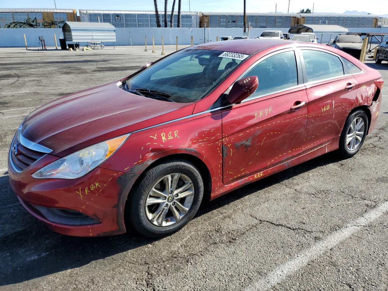 2014 Hyundai Sonata Gls red sedan gas 5NPEB4AC0EH874388 photo #1