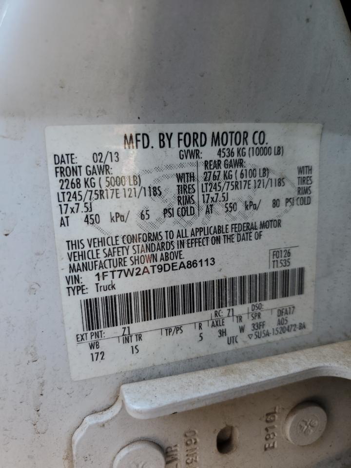 2013 Ford F250 Super Duty VIN: 1FT7W2AT9DEA86113 Lot: 71055785