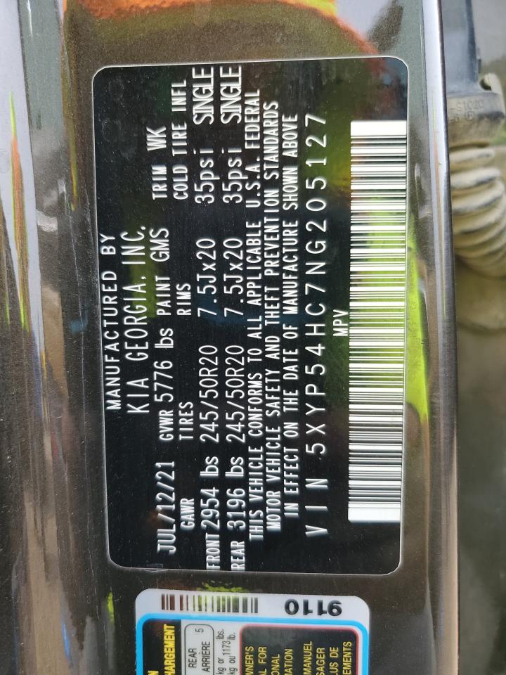 2022 Kia Telluride Sx VIN: 5XYP54HC7NG205127 Lot: 67734725