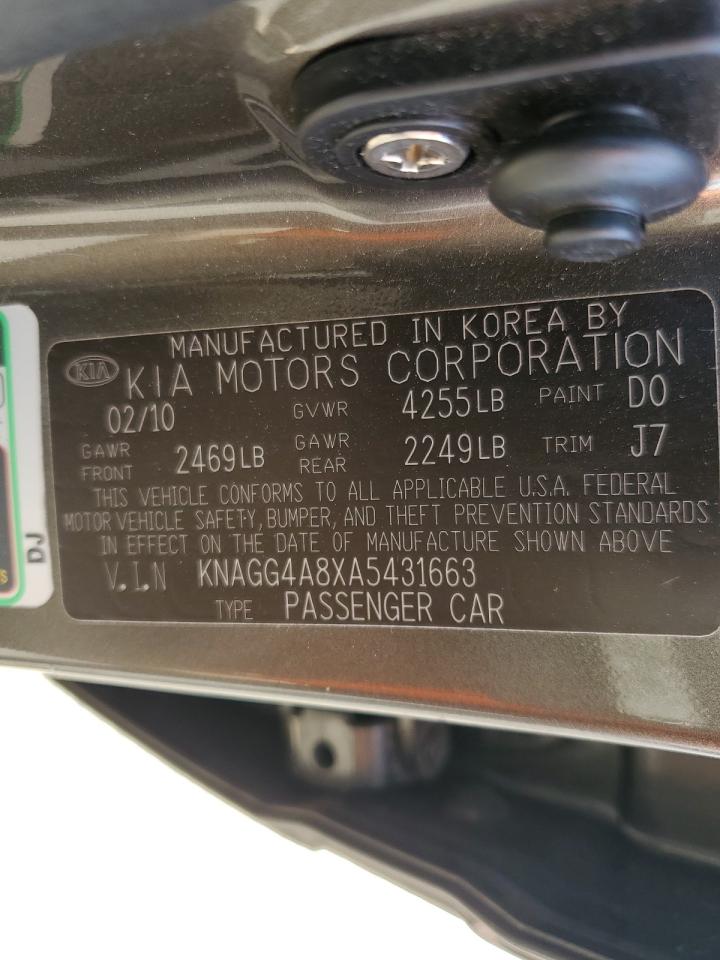 2010 Kia Optima Lx VIN: KNAGG4A8XA5431663 Lot: 69324645