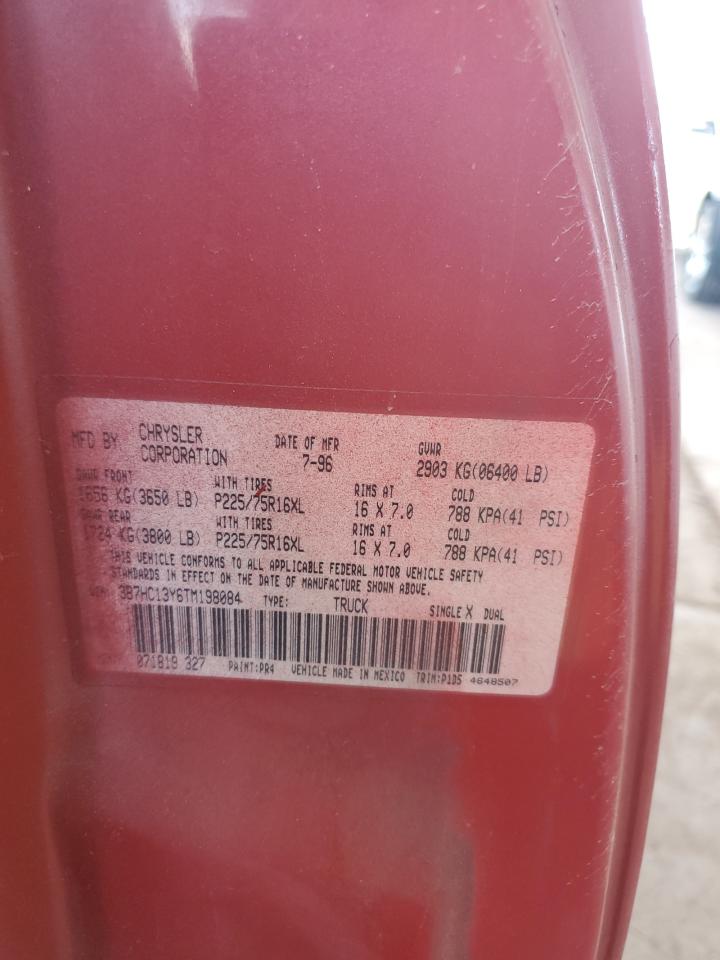 1996 Dodge Ram 1500 VIN: 3B7HC13Y6TM198084 Lot: 68398495