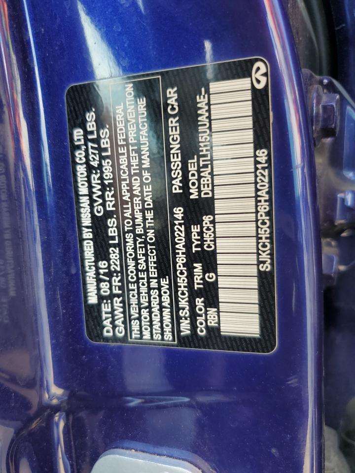 2017 Infiniti Qx30 Base VIN: SJKCH5CP6HA022146 Lot: 70477775