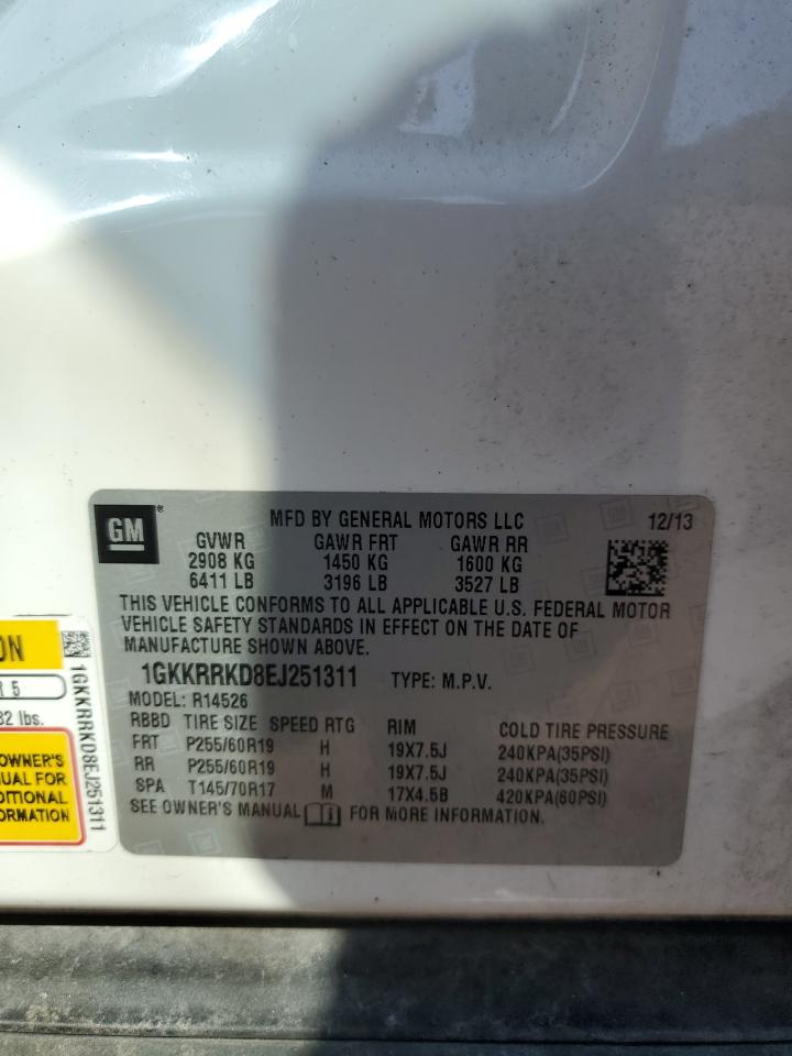 2014 GMC Acadia Slt-1 VIN: 1GKKRRKD8EJ251311 Lot: 69429495