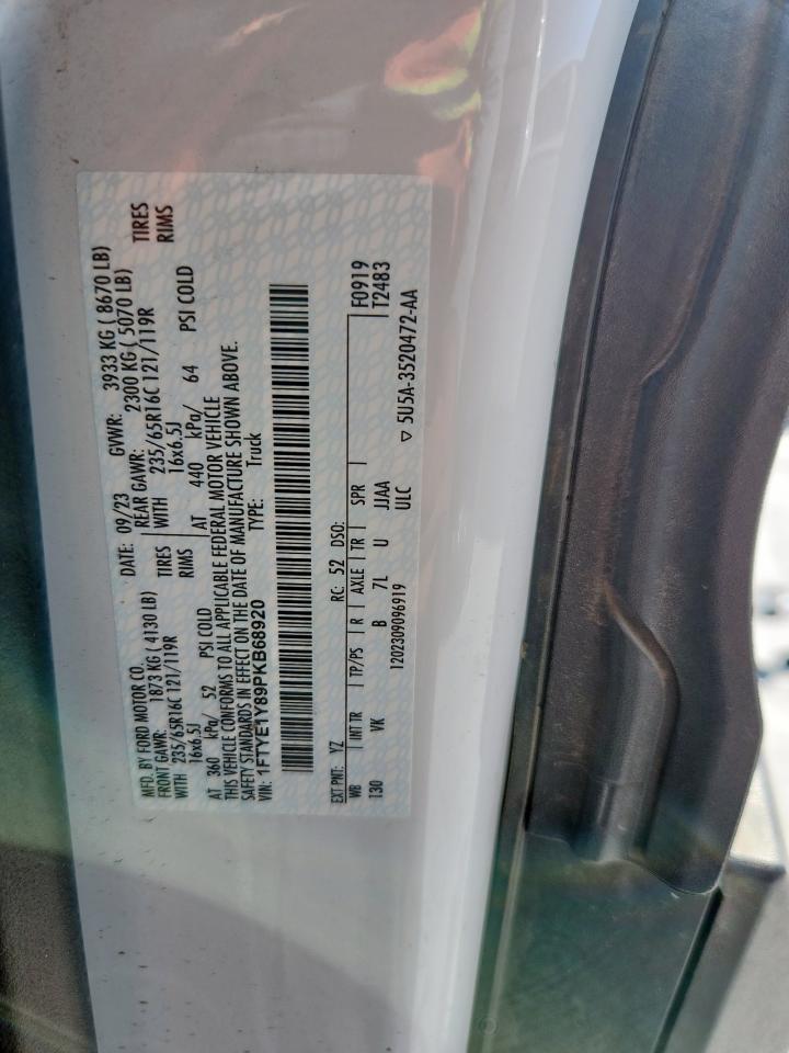 2023 Ford Transit T-150 VIN: 1FTYE1Y89PKB68920 Lot: 67639875