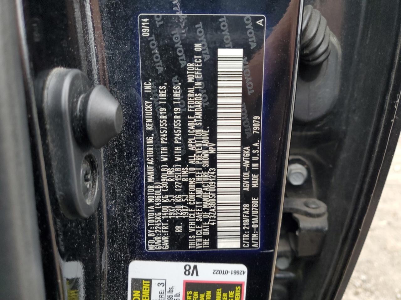 2015 Toyota Venza Le VIN: 4T3ZA3BB5FU091243 Lot: 68552865