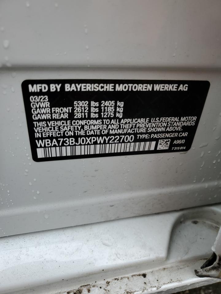 2023 BMW 540 Xi VIN: WBA73BJ0XPWY22700 Lot: 69348915