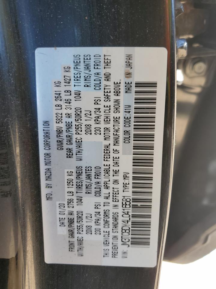 2020 Mazda Cx-9 Grand Touring VIN: JM3TCBDY4L0416581 Lot: 68398965