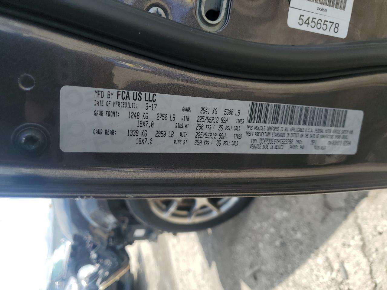 2017 Dodge Journey Gt VIN: 3C4PDDEG7HT623792 Lot: 69444345