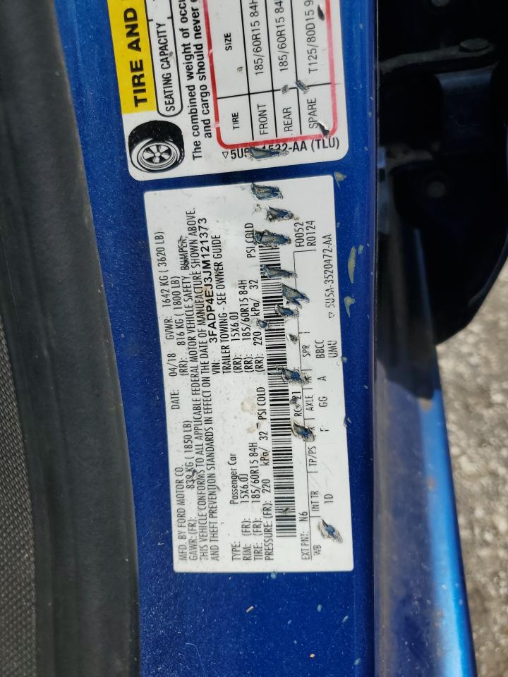 3FADP4EJ3JM121373 2018 Ford Fiesta Se