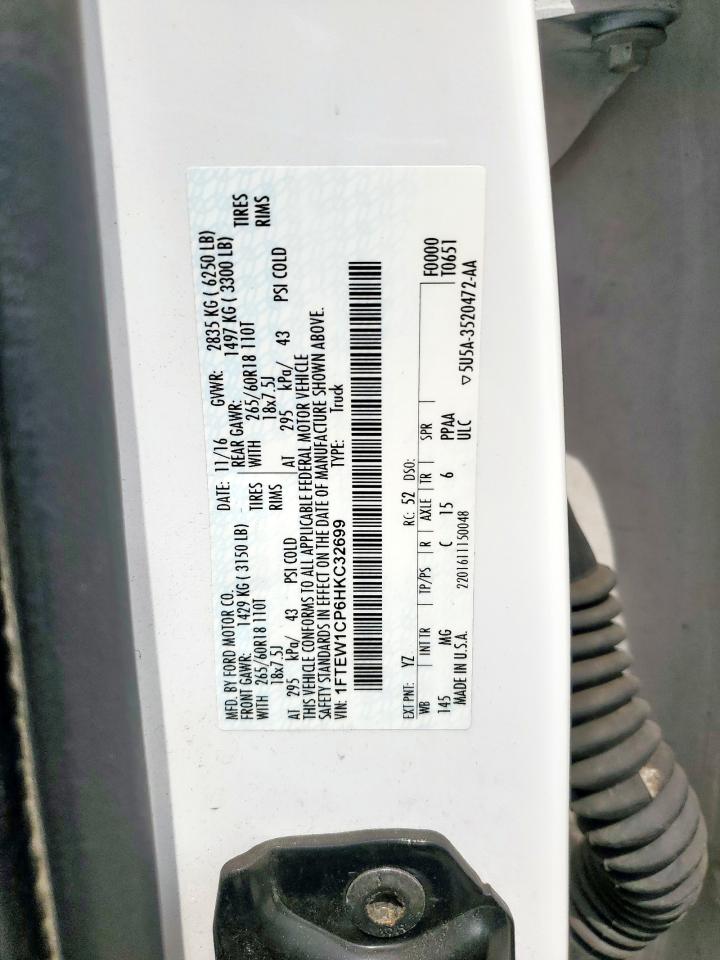 2017 Ford F150 Supercrew VIN: 1FTEW1CP6HKC32699 Lot: 67308285