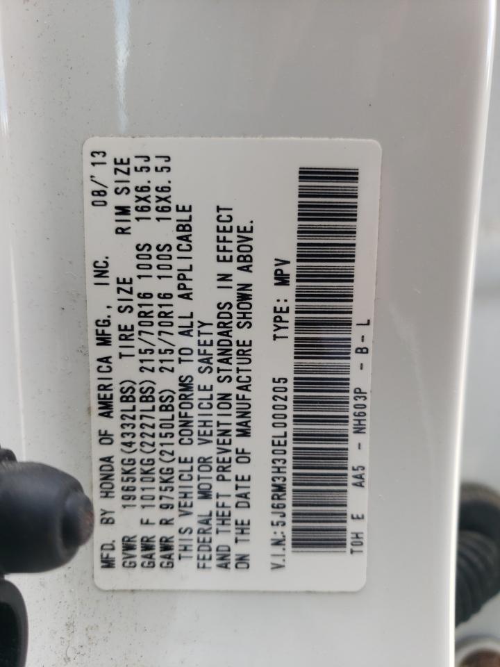 2014 Honda Cr-V Lx VIN: 5J6RM3H30EL000205 Lot: 67954405