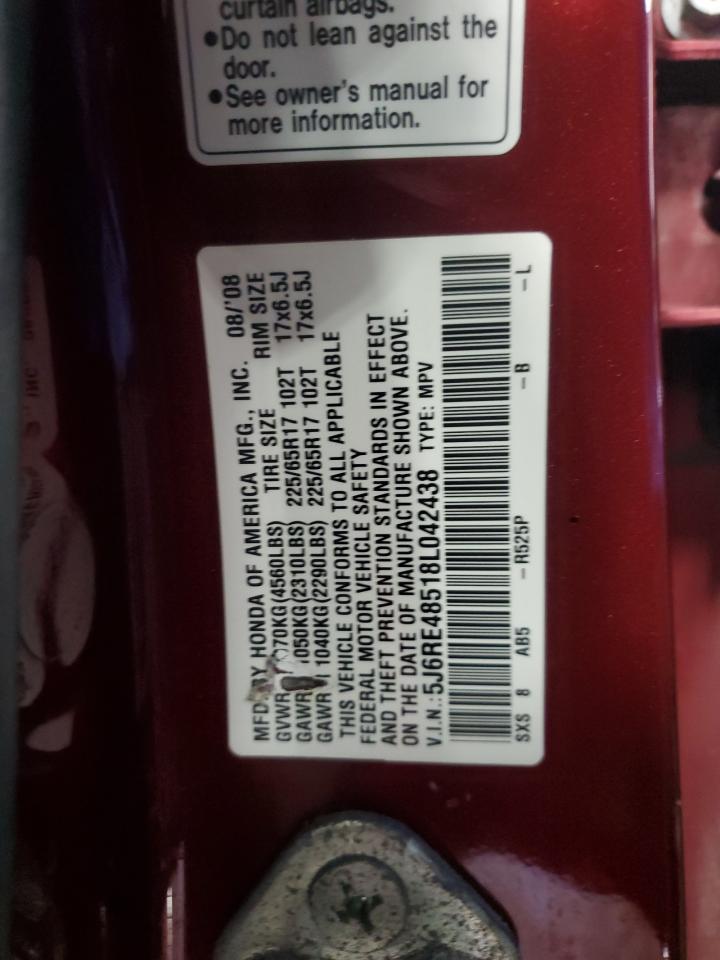 2008 Honda Cr-V Ex VIN: 5J6RE48518L042438 Lot: 71123915