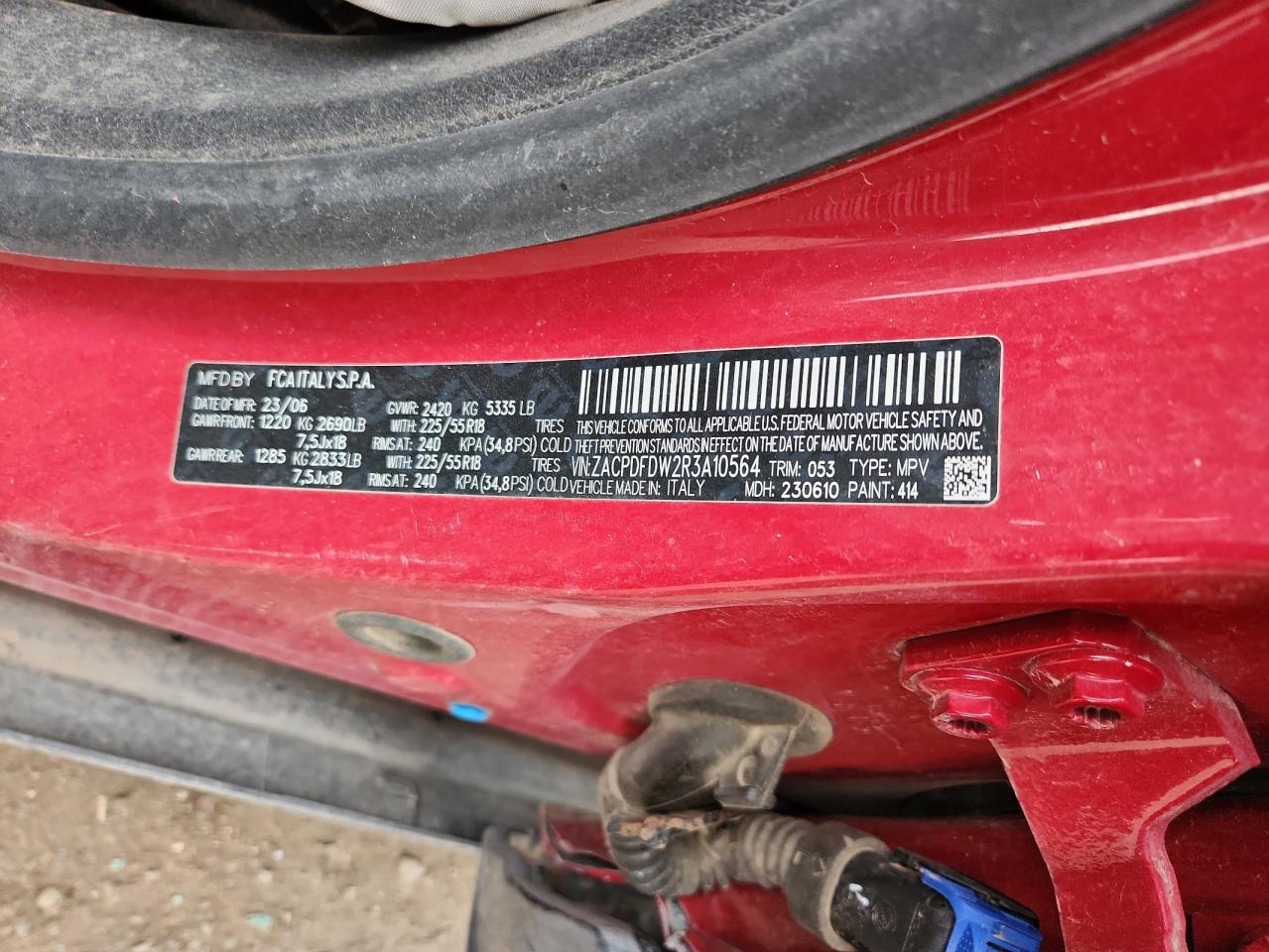 2024 Dodge Hornet R/T Plus VIN: ZACPDFDW2R3A10564 Lot: 70727365