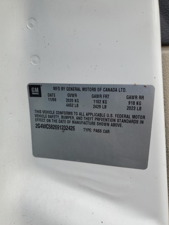 2009 Buick Lacrosse Cx VIN: 2G4WC582691232426 Lot: 70301365