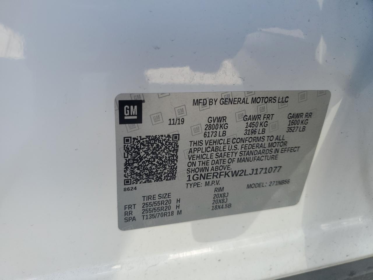 2020 Chevrolet Traverse Ls VIN: 1GNERFKW2LJ171077 Lot: 68593755