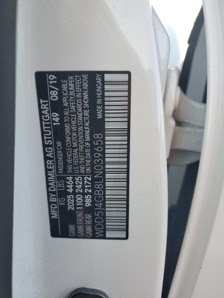 2020 Mercedes-Benz Cla 250 VIN: WDD5J4GB8LN039658 Lot: 69938435