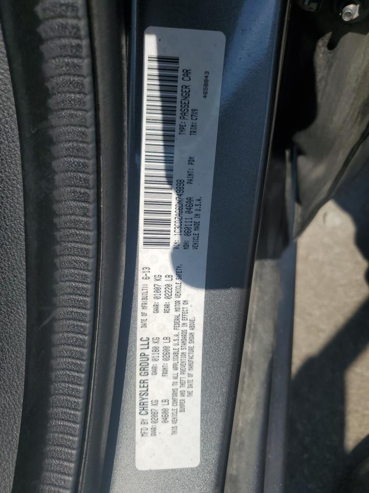 2013 Dodge Avenger Se VIN: 1C3CDZAG6DN749898 Lot: 71041285