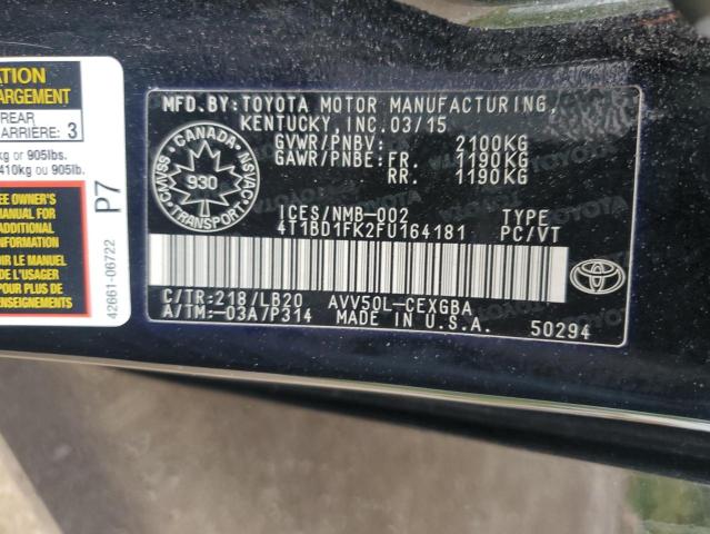 2015 TOYOTA CAMRY HYBRID  
