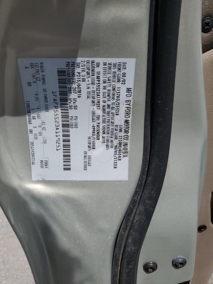 2003 Ford Taurus Ses VIN: 1FAFP55S23A119251 Lot: 68150915