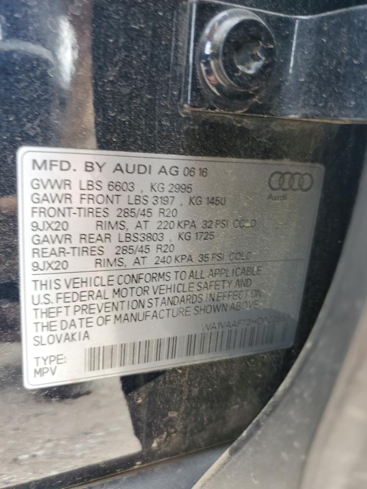 2017 Audi Q7 Prestige VIN: WA1VAAF72HD022593 Lot: 70465475