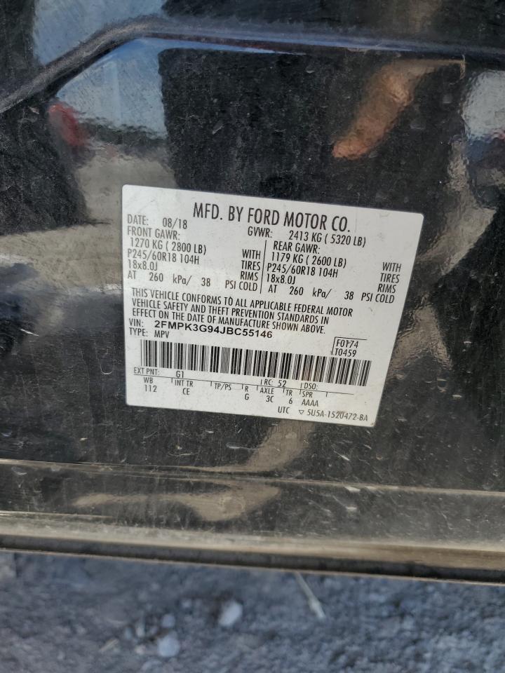 2018 Ford Edge Se VIN: 2FMPK3G94JBC55146 Lot: 69981075