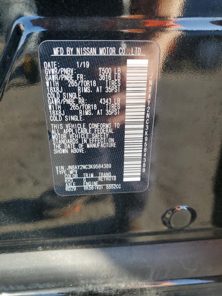 2019 Nissan Armada Sv VIN: JN8AY2NC3K9584389 Lot: 68110295