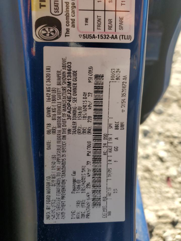 2018 Ford Fiesta Se VIN: 3FADP4EJ2JM138603 Lot: 70641285