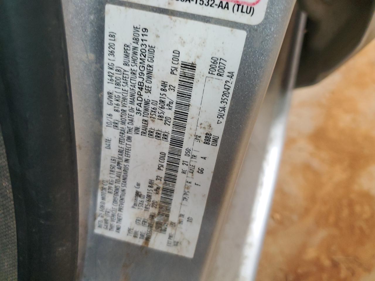 2016 Ford Fiesta Se VIN: 3FADP4BJ9GM203119 Lot: 68452865