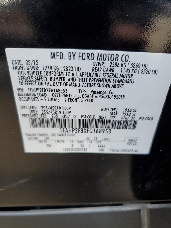 2015 Ford Taurus Limited VIN: 1FAHP2F8XFG168953 Lot: 70616695