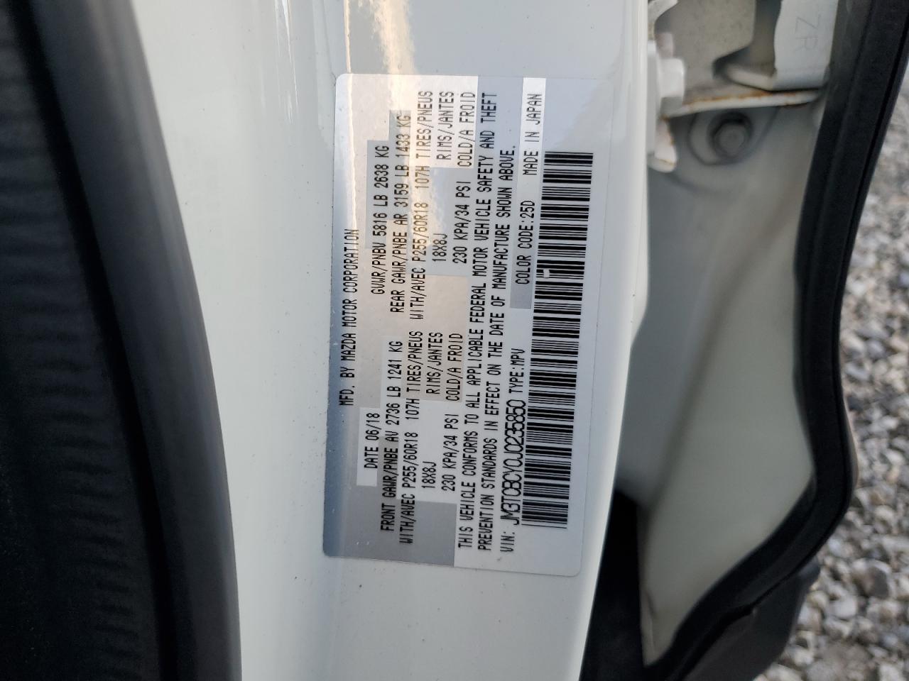 2018 Mazda Cx-9 Touring VIN: JM3TCBCY0J0235850 Lot: 69747055