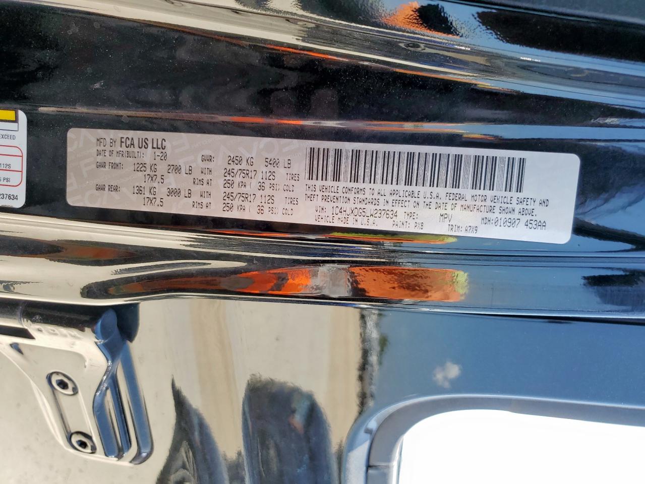 2020 Jeep Wrangler Unlimited Sport VIN: 1C4HJXDG5LW237634 Lot: 68811645