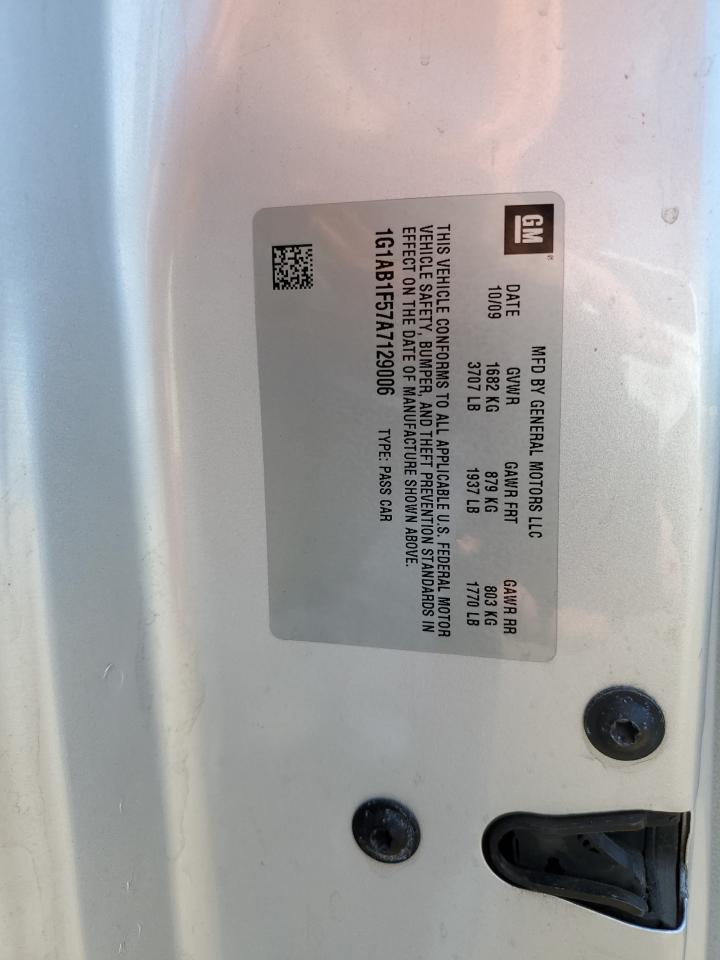 2010 Chevrolet Cobalt Ls VIN: 1G1AB1F57A7129006 Lot: 69860255
