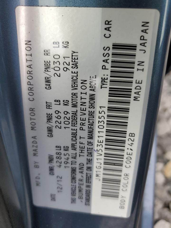 2014 Mazda 6 Touring VIN: JM1GJ1V53E1103551 Lot: 69559235