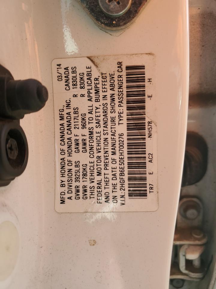2014 Honda Civic Si VIN: 2HGFB6E50EH700276 Lot: 68125705