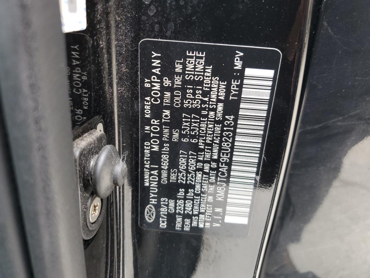 2014 Hyundai Tucson Gls VIN: KM8JTCAF9EU823134 Lot: 67072135