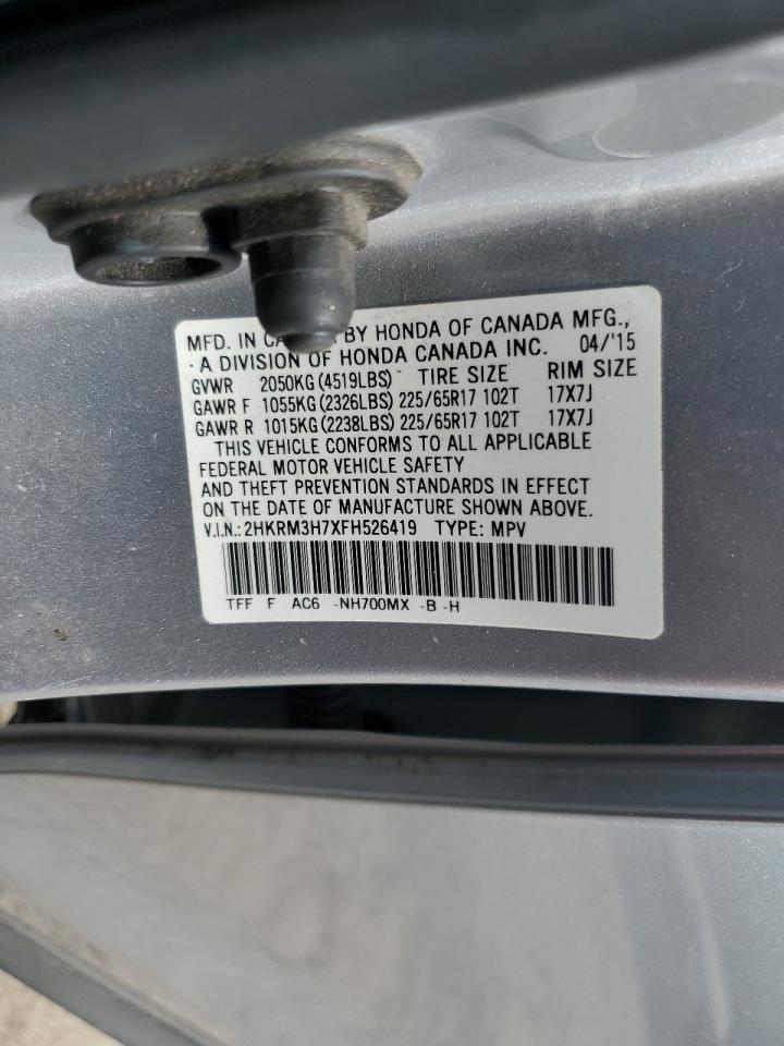 2015 Honda Cr-V Exl VIN: 2HKRM3H7XFH526419 Lot: 68122185