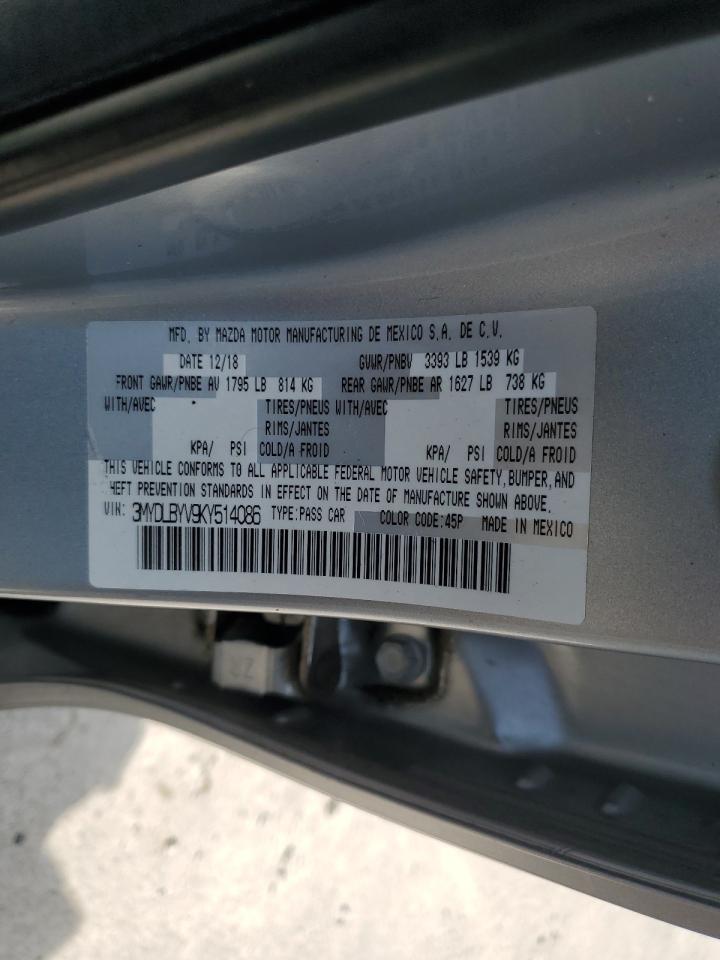 2019 Toyota Yaris L VIN: 3MYDLBYV9KY514086 Lot: 68880765