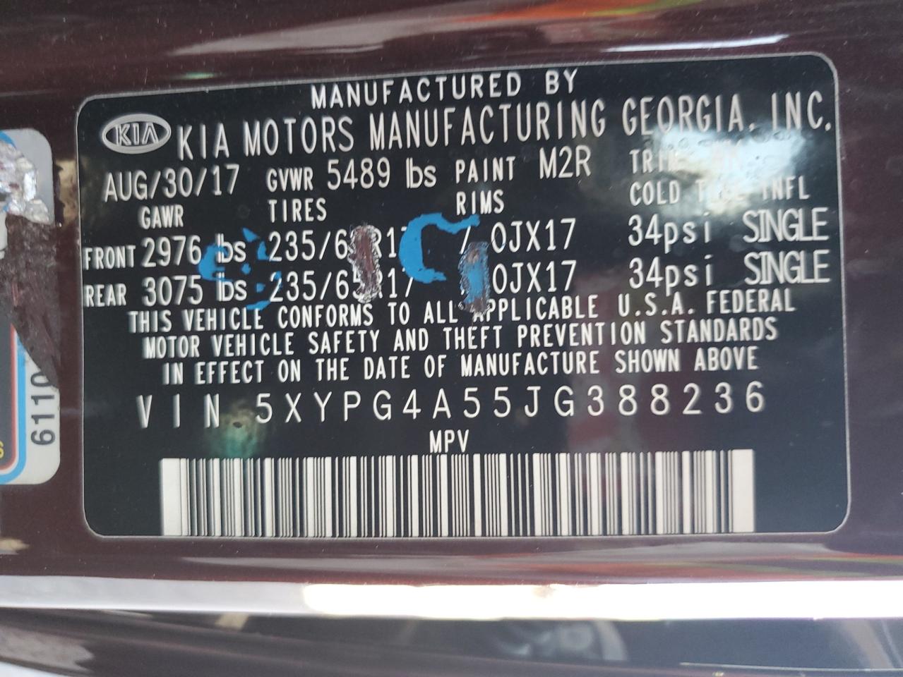 2018 Kia Sorento Lx VIN: 5XYPH4A55JG388236 Lot: 70033125