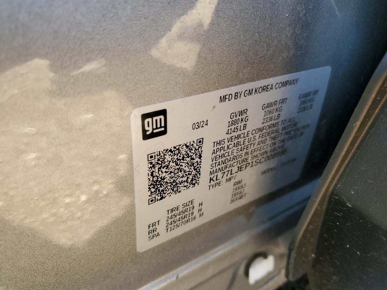 2025 Chevrolet Trax 2Rs VIN: KL77LJEP1SC008995 Lot: 69601075