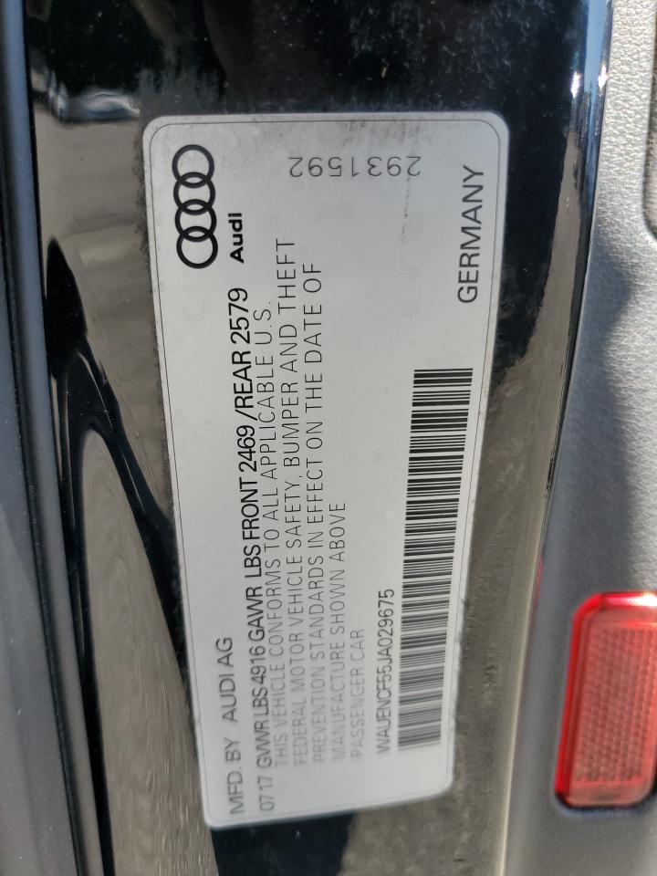 2018 Audi A5 Premium Plus S-Line VIN: WAUENCF55JA029675 Lot: 70407275