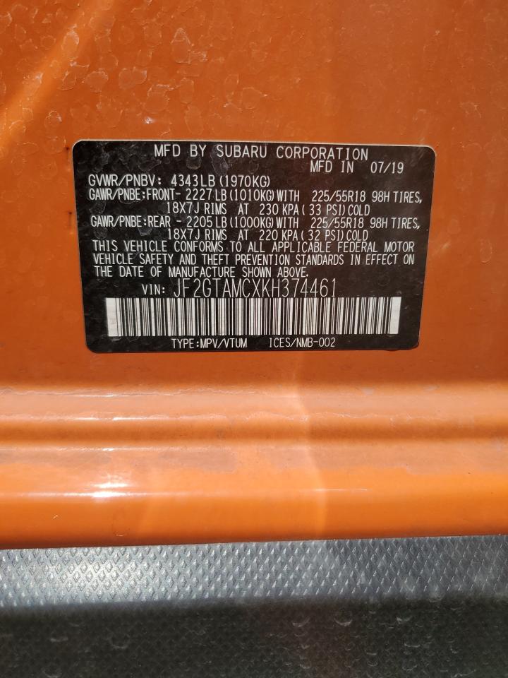 2019 Subaru Crosstrek Limited VIN: JF2GTAMCXKH374461 Lot: 67643475