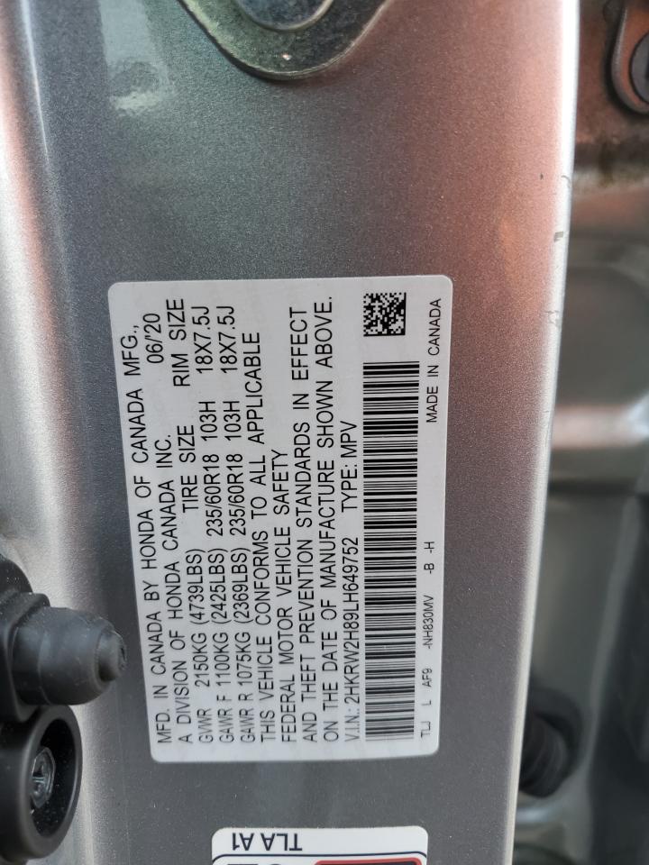 2020 Honda Cr-V Exl VIN: 2HKRW2H89LH649752 Lot: 65318755