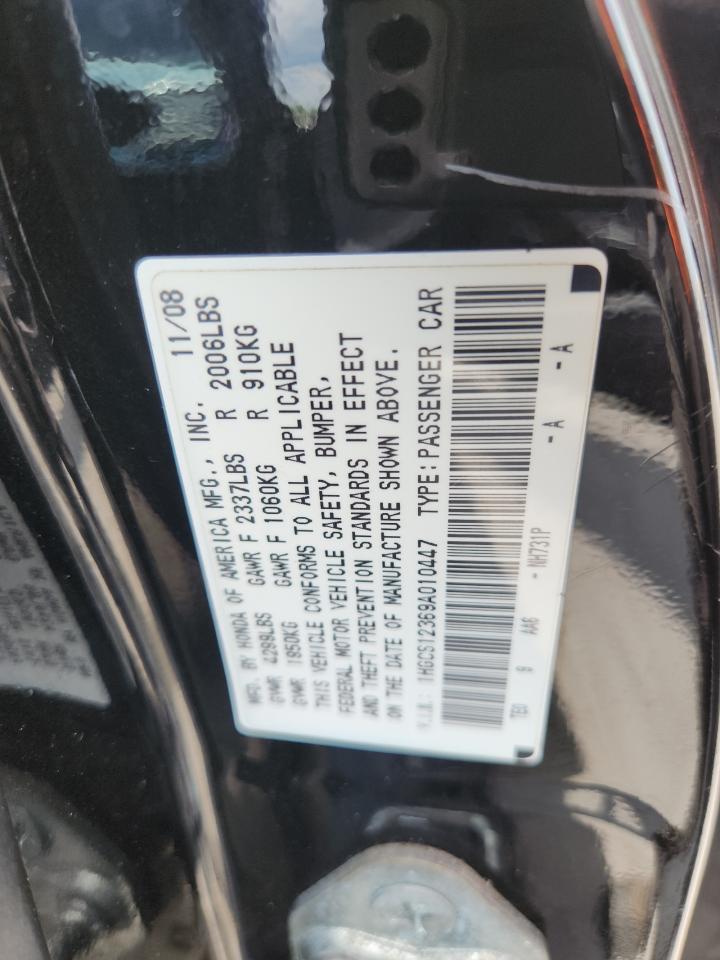 2009 Honda Accord Lx VIN: 1HGCS12369A010447 Lot: 67766245