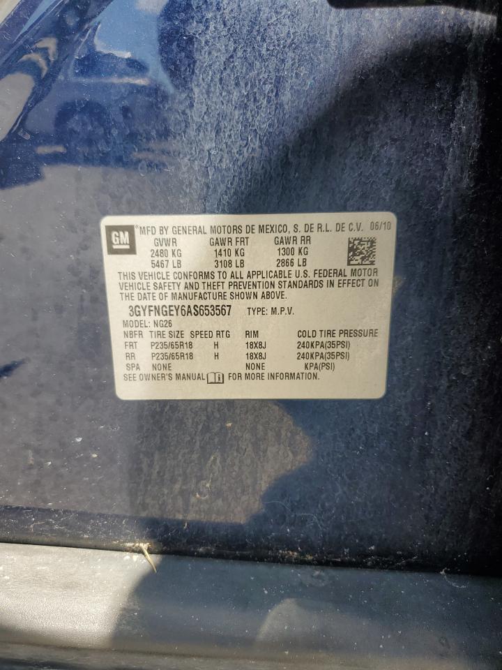 2010 Cadillac Srx VIN: 3GYFNGEY6AS653567 Lot: 67818405