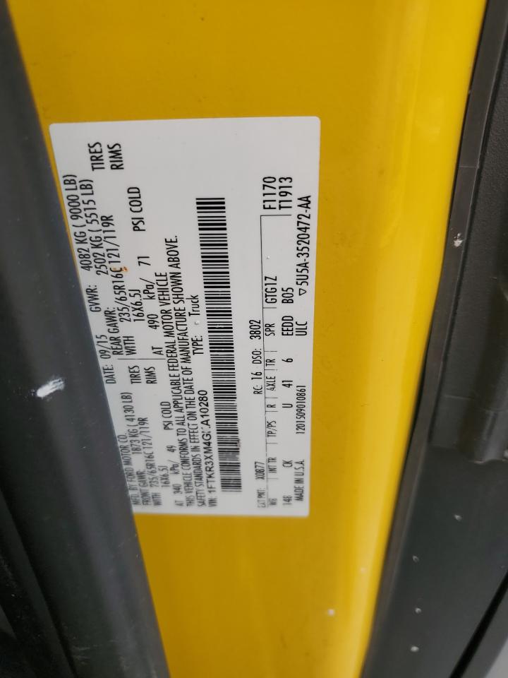 2016 Ford Transit T-250 VIN: 1FTKR3XM4GKA10280 Lot: 69755205