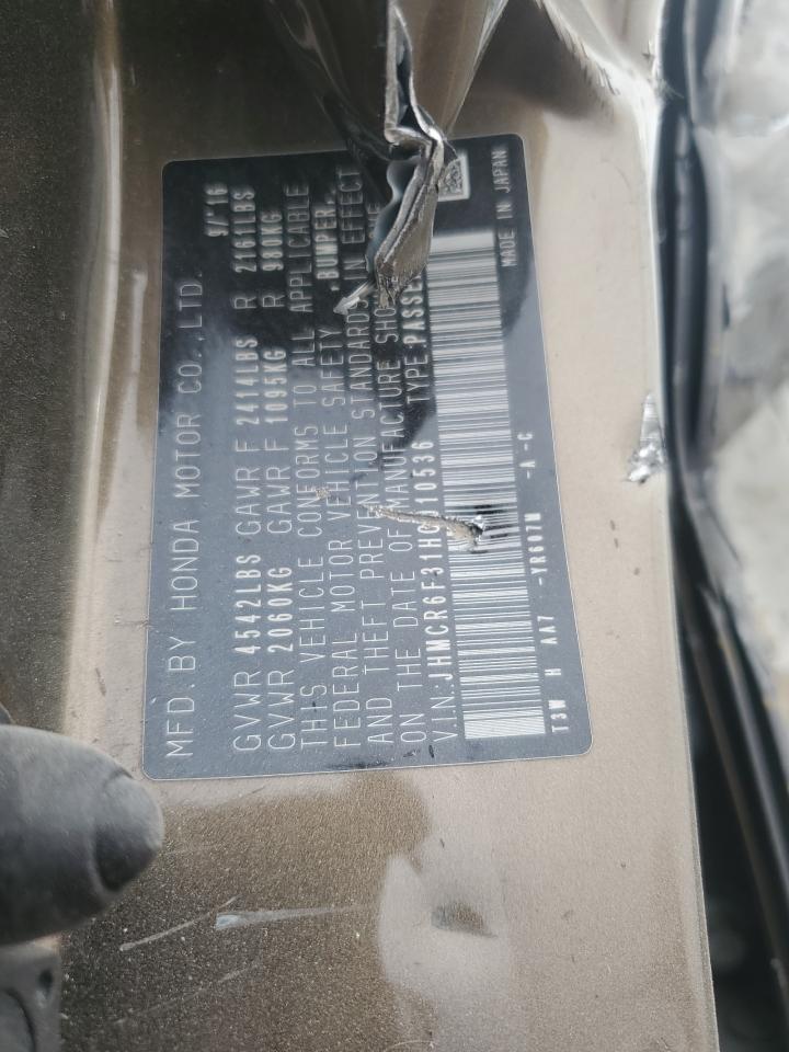 2017 Honda Accord Hybrid VIN: JHMCR6F31HC010536 Lot: 70928125