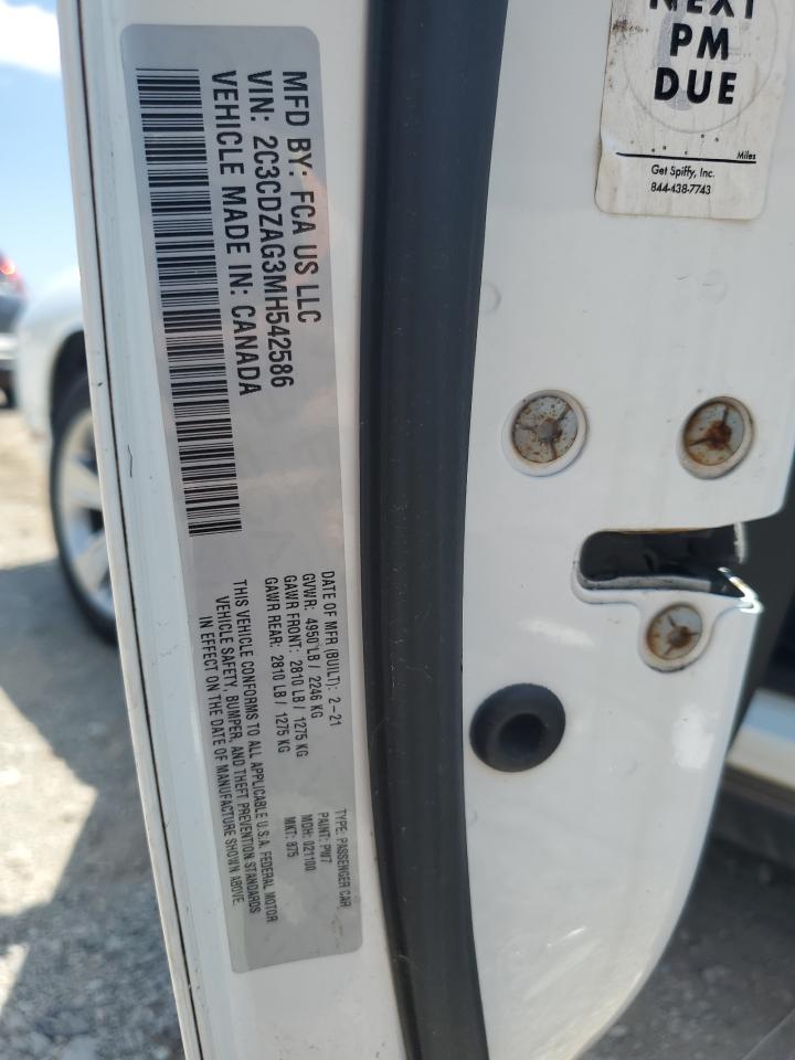 2021 Dodge Challenger Sxt VIN: 2C3CDZAG3MH542586 Lot: 67416095