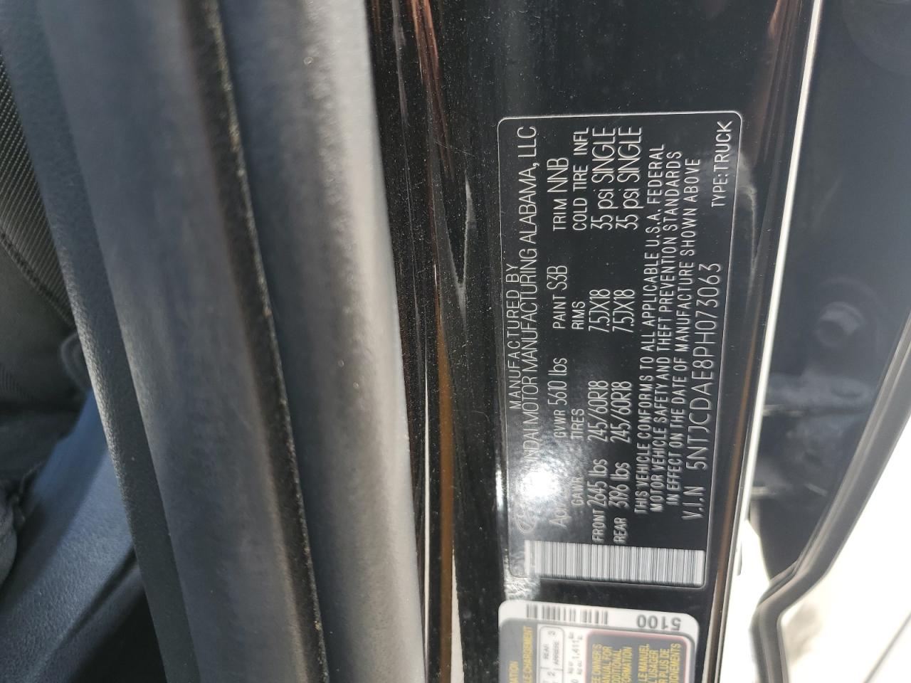 2023 Hyundai Santa Cruz Sel VIN: 5NTJCDAE8PH073063 Lot: 67956145